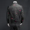 유럽과 미국 남성 탑 인쇄 재킷 슬림 한 세련된 잘 생긴 잘 생긴 맞춤형 자수 야구 유니폼 스탠드 업 칼라 올해 매치 캐주얼 재킷