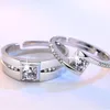 Amante casal anel de diamante anel de noivado ajustável anéis de casamento homens homens jóias de moda will e areia