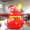 Christmas Inflatable Santa's Gift Bag 3m Height Large Blow Up Red Candy Cane Box For Xmas Decoration