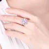 2019 romantyczne wiśniowe kwiat cyrkon pierścionki elegancka moda sakura księżniczka pierścienie na wesele zaręczynowe biżrena Anel277W
