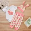 Schattige baby pasgeboren babymeisje Boy Cartoon First Easter 3D Bunny Outfits Romper Rabbit Ears Tops+Hat+Pants 3 PCS Set Vetement