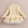 Aile lapin épaisse robe de fille chaude de Noël robes de fête de mariage tricotées en mousseline d'hiver pour enfants vêtements enfants vêtements mX1907098722