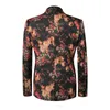 Rood Bloemen Patroon Bruiloft Tuxedos Summer Beach Mens Suits Young Man Casual Prom Party Blazer In Stock One Piece
