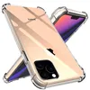 Mobiltelefonfodral Fall för iPhone 15 Pro Max 14 Plus 13 mini 12 11 Luftkudde hörn transparent stötsäker ultra smal mjuk TPU -silikongummitäck