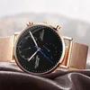 Nya Guanqin Mens Watches Top Brand Luxury Chronograph Luminous Hands Clock Men Business Creative Mesh Strap Quartz Watch284b