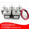 5PCS / lot 3D imprimante 4-plomb Nema17 Stepper Motor 42 Moteur Nema 17 Moteur 42BYGH 1.7A (17HS4401S) pour CNC XYZ