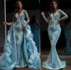 Vestido de noite yousef aljasmi kim kardashian sereia azul-deco