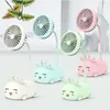 2020 new USB charging handheld mini cartoon animal rabbit cute pig gift small fan dhl free