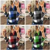 Femmes Plaid T-shirt Chemises Col V Manches Longues Treillis T-shirts Blouse Tops Dames Vêtements De Maternité T-shirts Plus La Taille LJJA3037