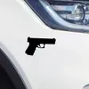 Autocollant de voiture pistolet mystérieux 15696CM, décoration en vinyle pour fenêtre de pare-chocs, autocollant graphique en vinyle, noir argent CA12457737107