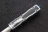 Couteaux Miker D2 En acier / Inlay en fibre de carbone (2,88 "Satin) 6061-T6 Poignée en aluminium de poche Couteau à fruits de la poche tactique Couteaux de survie tactique