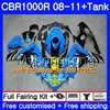 Karosserien + Tank für HONDA CBR 1000RR CBR 1000 RR 2008 2009 2010 2011 277HM.51 glänzend roter Rahmen CBR1000 RR 08 10 11 CBR1000RR 08 09 10 11 Verkleidung