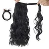 Wrap Around rabo de cavalo Extensões de cabelo humano em Dark Brown Com um clipe no pente vinculativo Pony Cauda 120g Remy Cabelo ondulado brasileiro