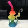 Rasta recycler dab rig 10 inch colorful glass bong fab egg heady glass water pipe bubbler with bowl and banger