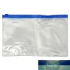 Brand new transparente transparente PVC lápis de plástico apagado papelaria caso zipado bolsa bolsa escola escolar material de escritório