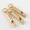 High quality Pure Brass whistle Mini Keyring Keychain Copper whistles Party Gifts Outdoor Emergency Survival tool