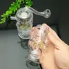 Smoking Pipe Mini Hookah glass bongs Colorful Metal Shape Classic Hot Selling Four sided Skeleton Glass Water Smoke Bottle