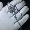 20 Estilo Sparkling Jóias de luxo 925 Sterling Silver multi Forma Branco Topaz CZ diamante Gemas Mulheres casamento Pulseira Para Presente do amante