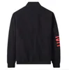 Мода - черная куртка мужская бейсболка куртка на молнии стоят воротник буквы печати пиджак красный белый полоса ветровка высочайшего качества VBCV