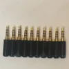 Freeshipping 100pcs 4 pole have logo Copper Gold Plated 3.5mm Male Stereo Mini Jack Plug soldering connector