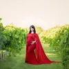 Chiffon sjaaljurk kraamfotografie props elegante maxi jurk zwangerschapskleding schouderloze zwangerschapsjurken voor fotoshoot
