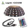 USB LED bande DC 5V 2M Mini 24Key télécommande Flexible lumière lampe SMD5050 bureau décor écran TV fond éclairage