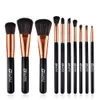 Regalo cepillo de base de maquillaje 10PCS Juego profesional de fiesta de la boda Novia Cepillos cosméticos en polvo frente a la ocultación Blush para señoras de las mujeres