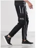 Весенние мужские повседневные спортивные штаны Мода Drawstring сплошной полосой бегунов брюки Осень Slim Fit Мужчины Спортивные штаны