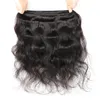 Ishow Virgin Weave Extensions Ciała Fala 8-28 cal dla kobiet Proste Wefts Jet Black Color Human Hair Bundles z zamknięciem koronki