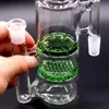 Vattenpipor Återvinnare Honeycomb Ashcatcher 18mm Dubbel Perkolator Bong Ask Catchers Tvåfunktions bubblarrör Handblåsta oljeriggar Tillbehör