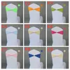 31 Kolory Spandex Ślub Krzesło Pokrywa Zespoły Sash Wedding Party Urodziny Klamry Sash Dekoracja