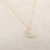 Fashion-Smiling Moon Rock Pendant Necklace Silver Gold Rose Gold Color Jewelry Accessory Free Shipping Wholesale