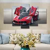 작품 현대 Comalo 인쇄 모듈 형 HD 스포츠 자동차 포스터 홈 장식 벽 예술 5 조각 그림 벽 예술 캔버스 회화 빨간색