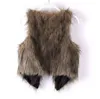 Новые женские Поддельный Fox Fur Vest Короткие Пушистый Shaggy женщина Поддельные меховой жилет Мода Плюс Размер Меховые Жилеты Высокое качество Жилет Gilet