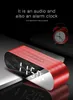 LED USB Charging Mirror Digital Alarm Clock with Bluetooth FM Radio