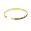 Bracciale rigido aperto cz arcobaleno placcato oro 18 carati per donna donna 2019 nuovi gioielli di moda splendidi alla moda braccialetto colorato dia 56-58mm