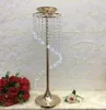 Tabela Vaso de flor Banquetes cenários partido coroa de passagem de metal flor de rack titular Decoração de cristal casamento Centerpieces de vela de cristal