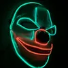 Masque lumineux LED masques de Clown complets pour Halloween accessoires de discothèque Payday UD889588147