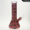 Saml 10 Inch Tall Beaker Bong Hookahs With Stars and Stripes Pattern Diffusion Percolate Water Pipe 7mm Thick US National Flags PG5079