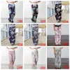 Mode- Elastische taille Floral Wide Pen Broek Losse Elastische Taille Broek Sport Casual Losse Lange Broek Broek Yoga Fitness Dames AAA536