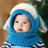 Gorro de moda para niños Kawaii, gorro tejido bonito para niños, capa, bufanda, orejeras de moda, orejas de conejito, gorro con orejeras, calentador de invierno 636 mont4661589