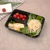 Contenitore per il pranzo in plastica usa e getta addensato Contenitore per il pranzo Bento in plastica rettangolare per contenitore per riscaldamento a microonde