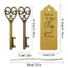 50pcs/lot Wedding Souvenirs Key Bottle Opener With Tags vintage Keychain Keyring Wedding Favors Gifts for Guest Party decoration