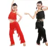Sahne Giyim Renkleri Samba Latin Dans Giysileri Kostümleri Kızlar Salsa Balo Salonu Saçak Trim Dance Toppants Kostüm Yetişkin Dans Elbisesi1