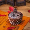 Alloy Hollow Cover Aromatherapy Furnace Lotus Shaped Incense Burners Double Dragon Ear Treasures Fill The Home Censers EEA419