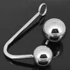 Unisex Stainless Steel Anal Hook Replaceable 2 Ball Butt Anus Plug Truss Up Bondage Devices Adult BDSM Sex Toy For Male Female A504234521