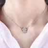 Mode-silver smycken micro bana cubic zirconia hamsa hand icedd out coola kvinnors kedja halsband choker halsband fina smycken