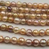Wholesale Luxury Mixed Color Real Freshwater Baroque Pearl Beads 1 Strand 10mm Baroque Pearl Loose Beads Strands for Women Necklace Bracelet