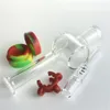 Nowy 7,5 -calowy szklany nektar z hakahs 10 mm 14 mm Quartz Tips Keck Clip 10 ml silikonowy zestaw do odzyskania nektaru do palenia