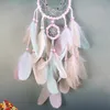 Färgglada Handgjorda Dream Catcher Feathers Bil Hemvägg Hängande Dekoration Prydnad Present Gift Vind Chime Craft Decor Supplies Gratis frakt